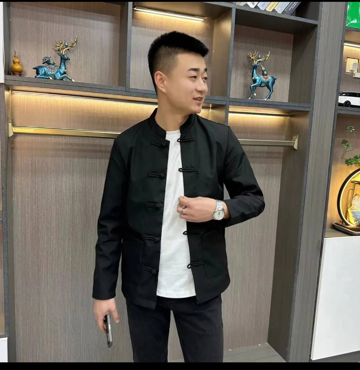 2025春秋中山装长袖盘扣夹克男唐装休闲外套潮男中式风立领款社会