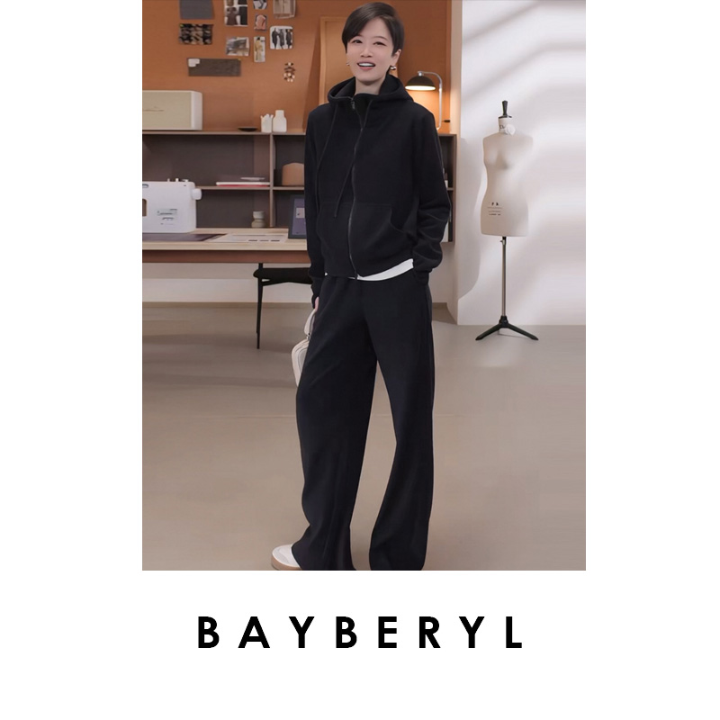 FF-BAYBERYL老贝发热套*牦牛百搭连帽拉链休闲秋卫衣9NT5J1541