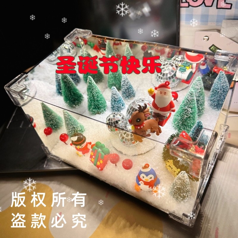 圣诞老人旋转魔方小夜灯手工DIY材料包圣诞微送女生情侣礼物 跃立
