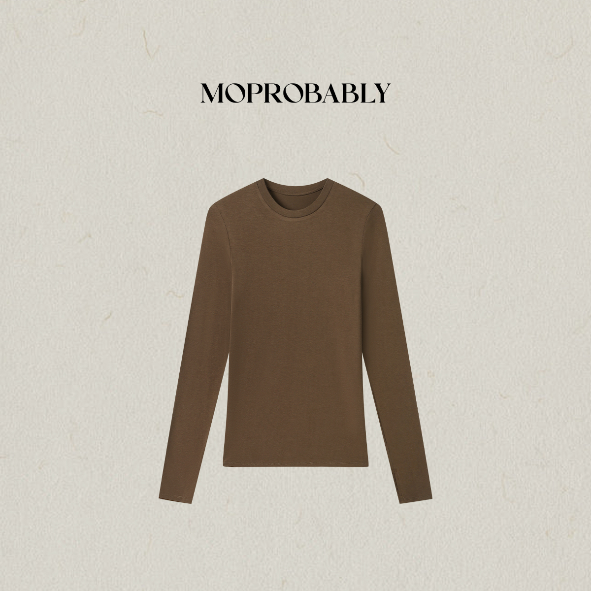 Moprobably李予诺「指定」"莫代尔"超薄磨毛感纯色长袖T恤L5347023
