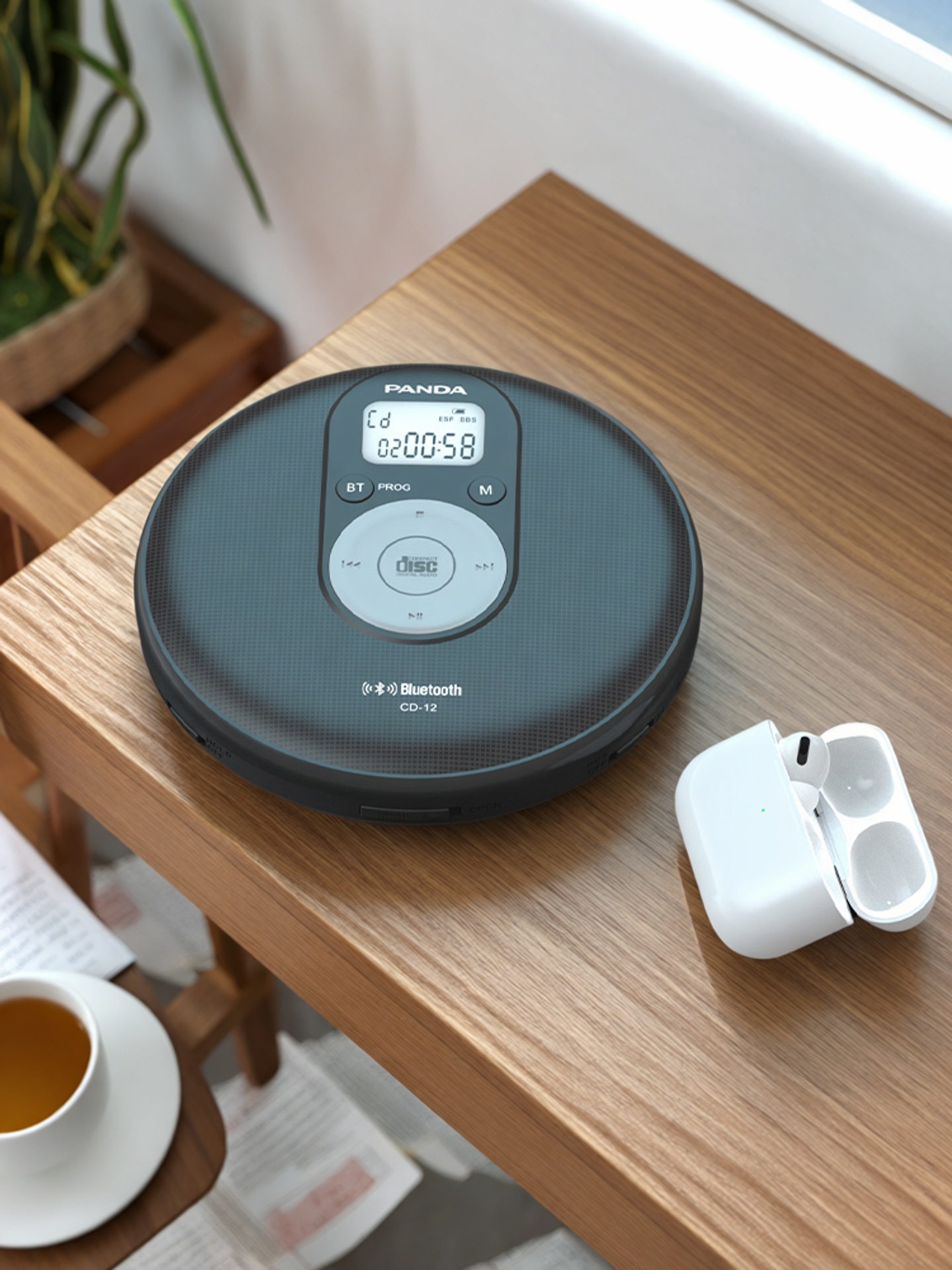 熊猫CD随身听cd机CD播放机专辑蓝牙发射光碟片碟机发烧级复古CD12