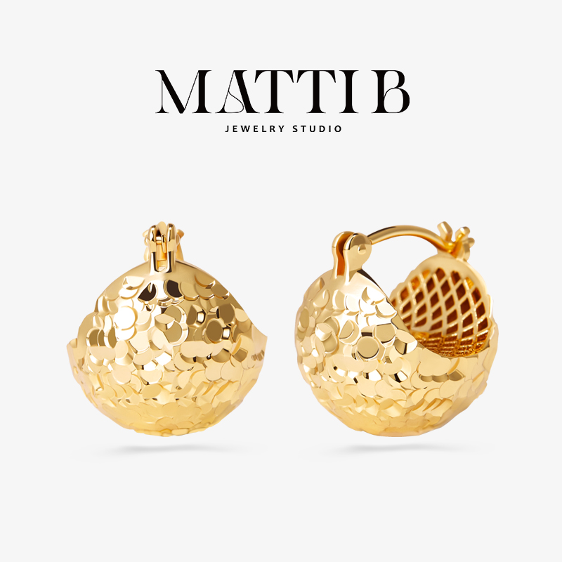 铜合金耳饰 爆闪亮片高级轻奢松果耳扣女小众新爆款气质耳环1798