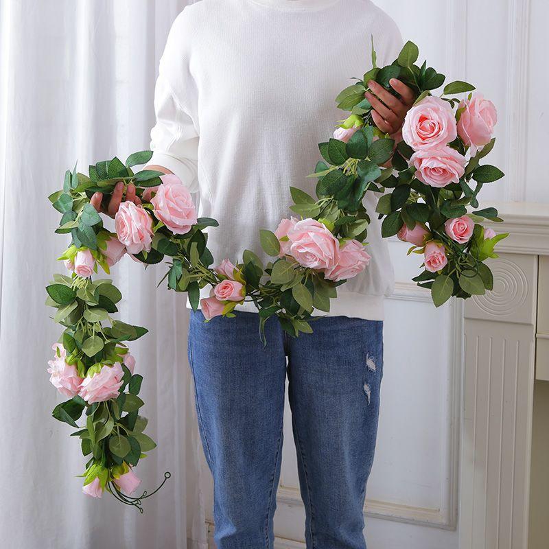 仿真玫瑰花藤装饰藤条塑料藤蔓客厅吊顶空调管道遮挡假花缠绕花条