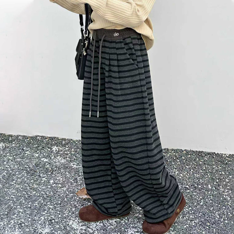 女童加绒加厚休闲裤子2025新款儿童秋冬季儿童中大童洋气时髦阔腿