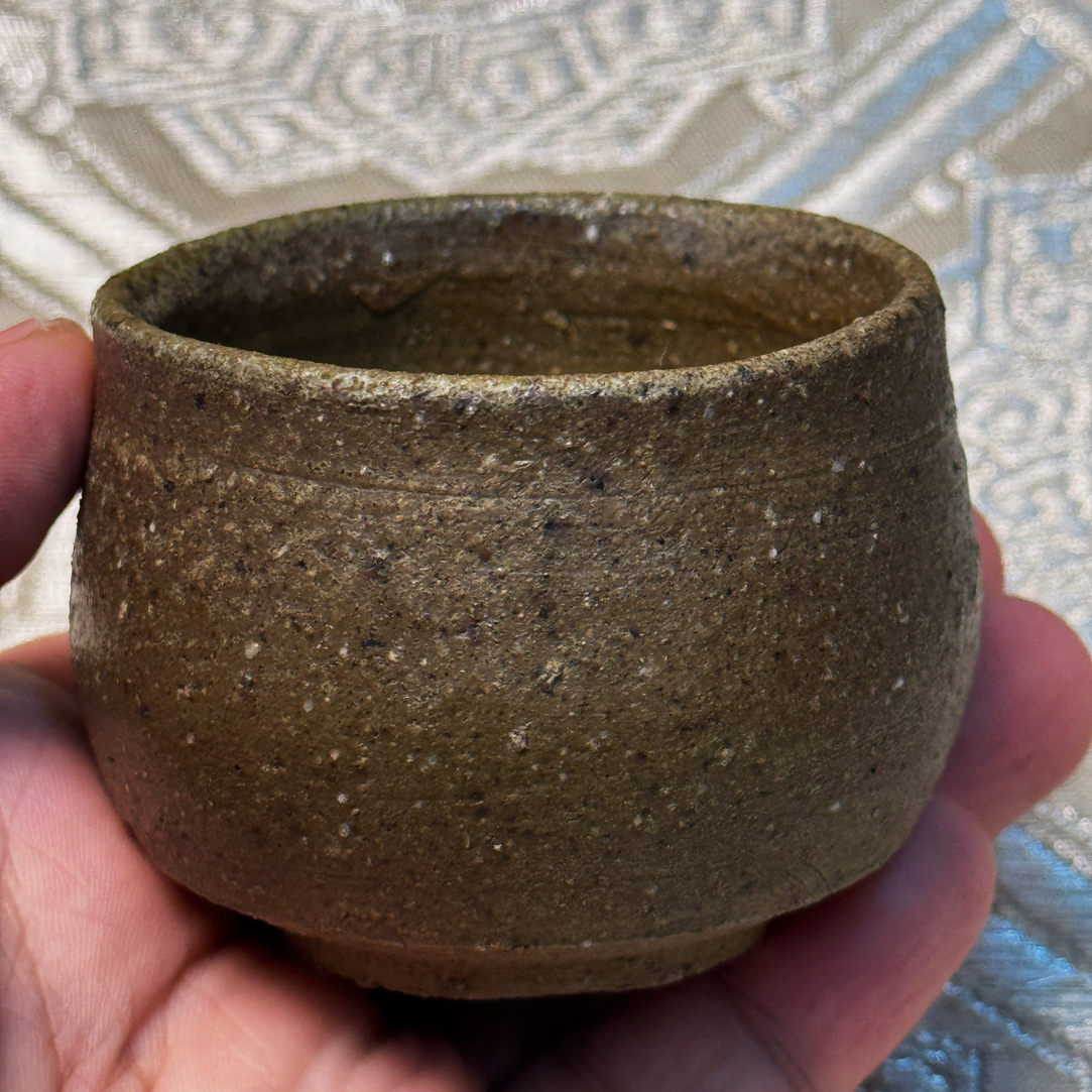 榊原贡·日本作家器·备前烧·柴烧·酥脆荒土·满铁质析出·中古·茶杯