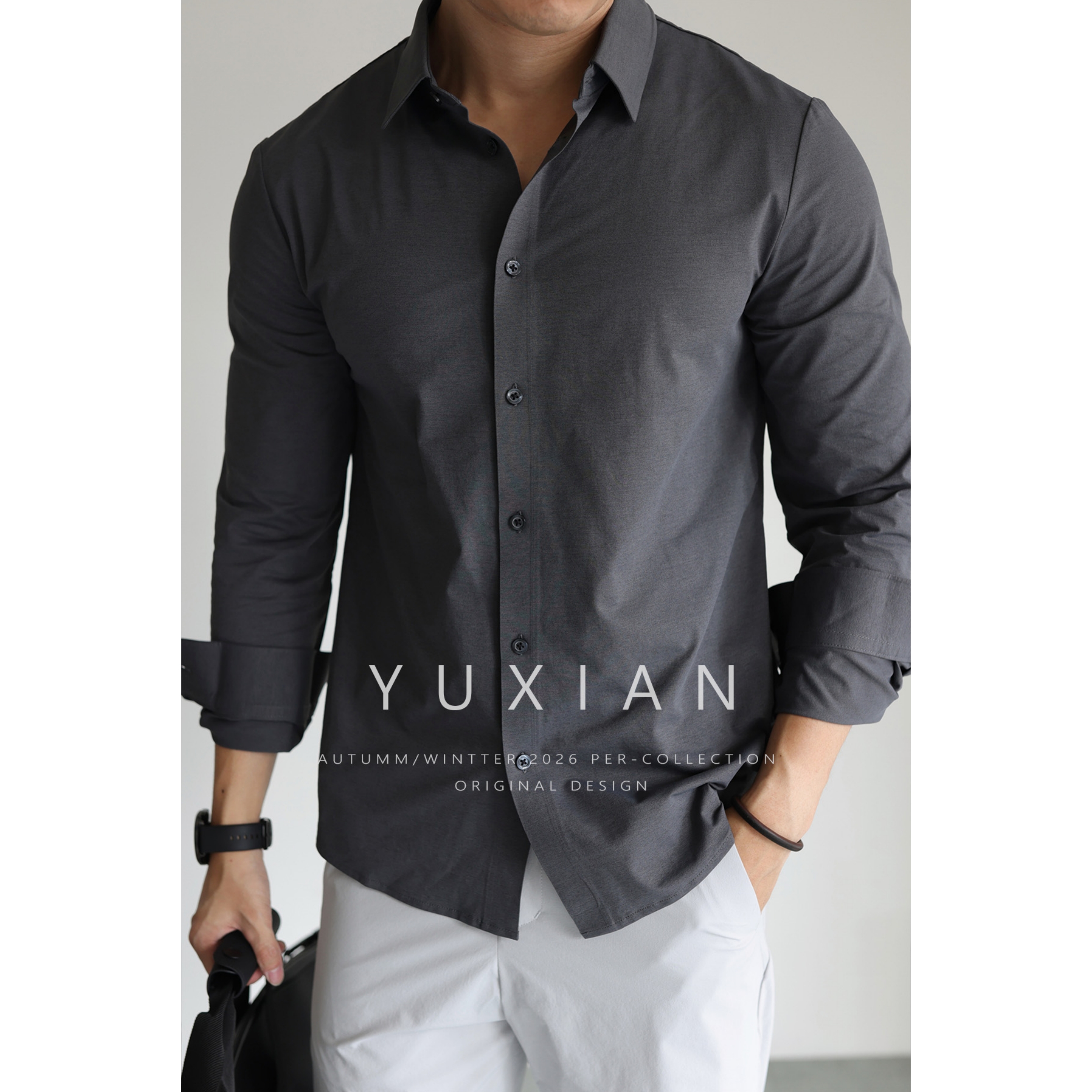 【都市运动系列】高端5A抗菌衬衫免烫吸湿速干薄衬衣休闲商务长袖