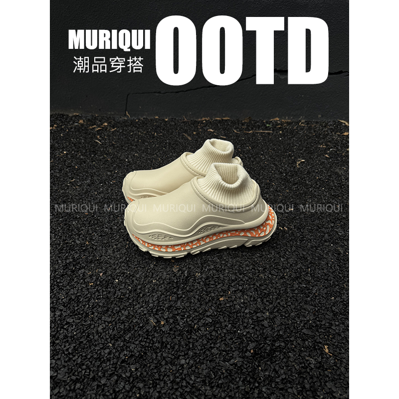 MURIQUI Normcore包头拖鞋男冬季加绒保暖棉鞋厚底增高包跟雪地靴