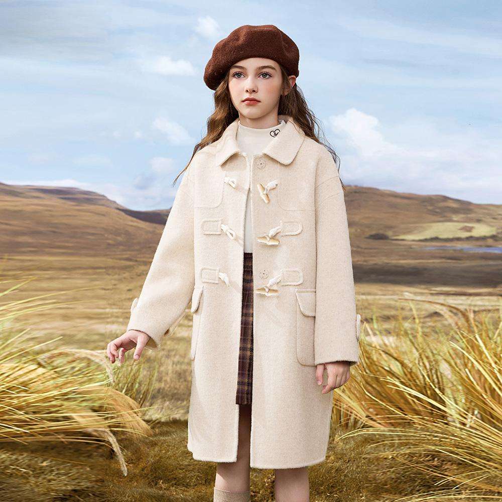 童绣女童双面羊绒大衣秋冬新款手工大童呢大衣儿童羊毛双面呢