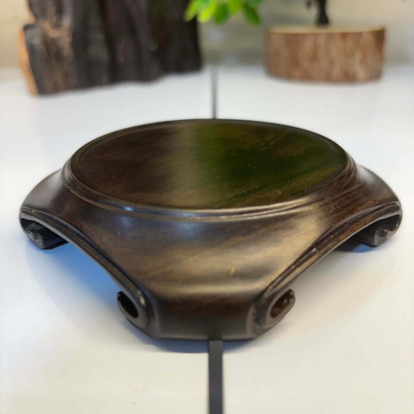 黑檀10天圆地方Y款底座壶承杯垫杯托桌面特色摆件