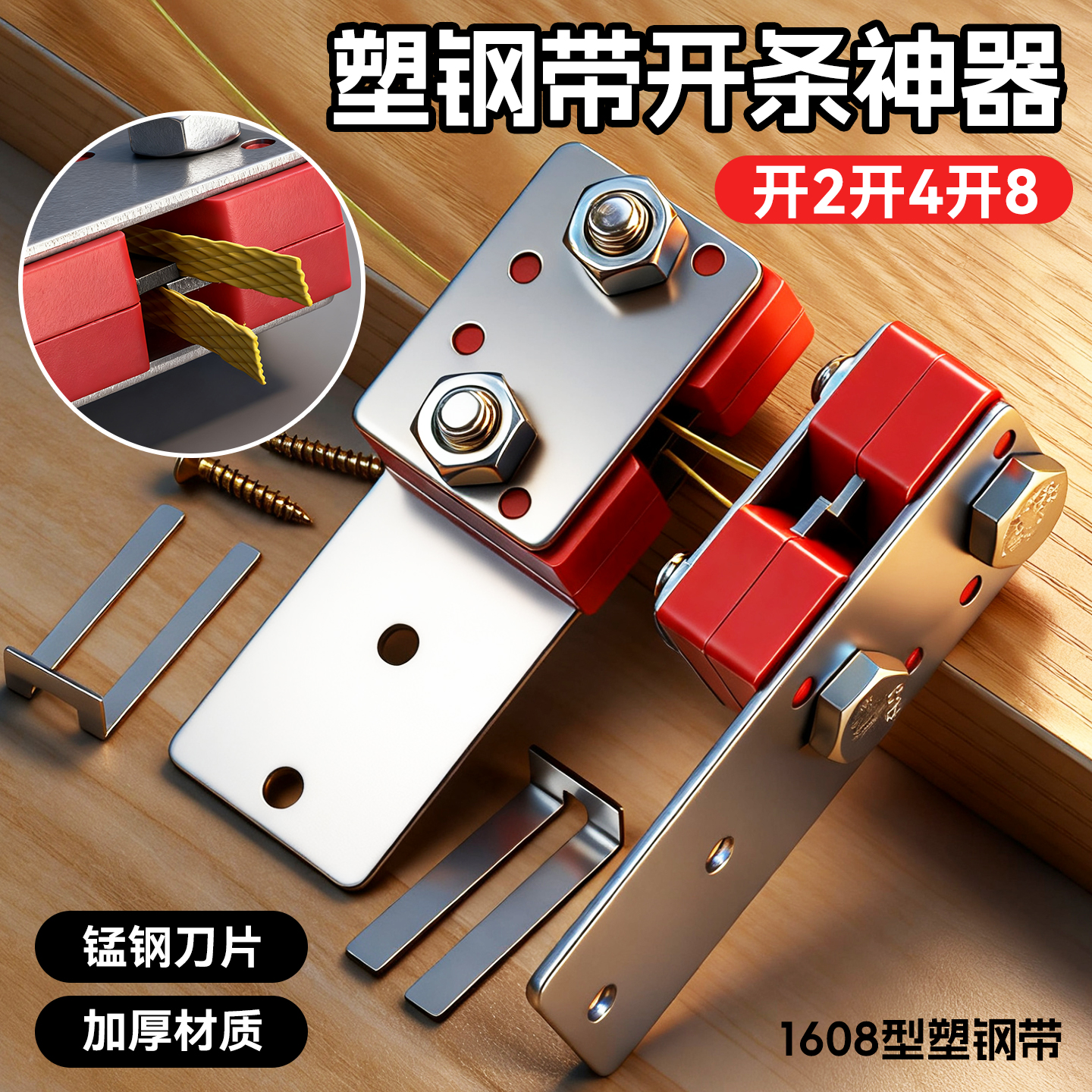 新款1608塑钢带开条机手动开条器塑料开条神器小型分条神器