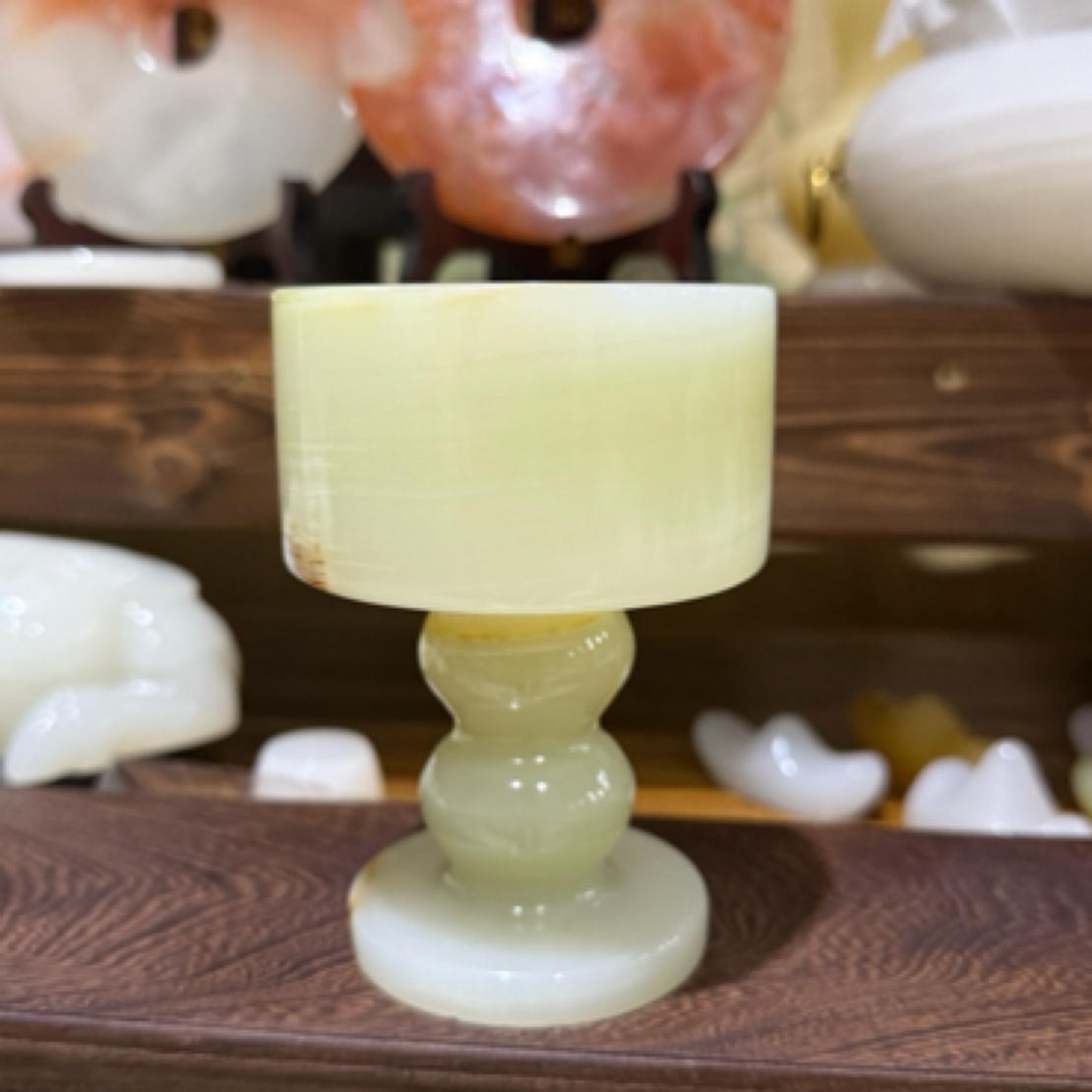 9*12cm透光玉石烛台花瓶