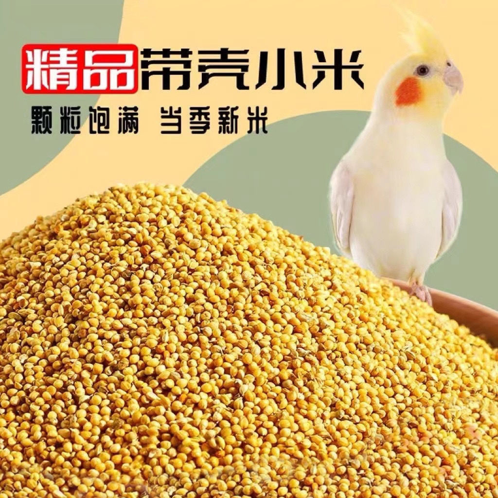 黄谷子带壳小米谷子鸟食鸟粮鹦鹉食粮鹦鹉饲料玄凤牡丹专用粮