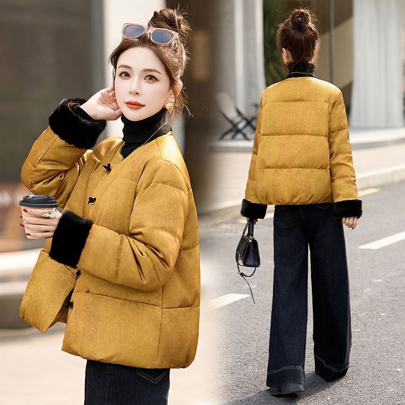 轻奢新中式国风羽绒服女短款2025新款冬季加厚保暖外套女