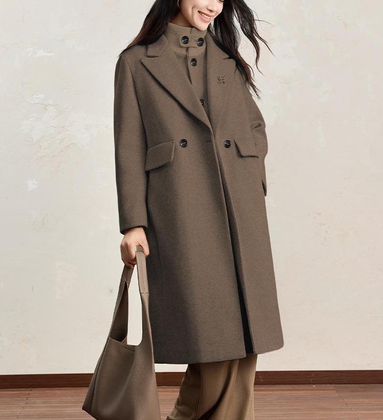 2025新款时尚显瘦百搭毛呢秋冬季休闲保暖大衣羽绒服