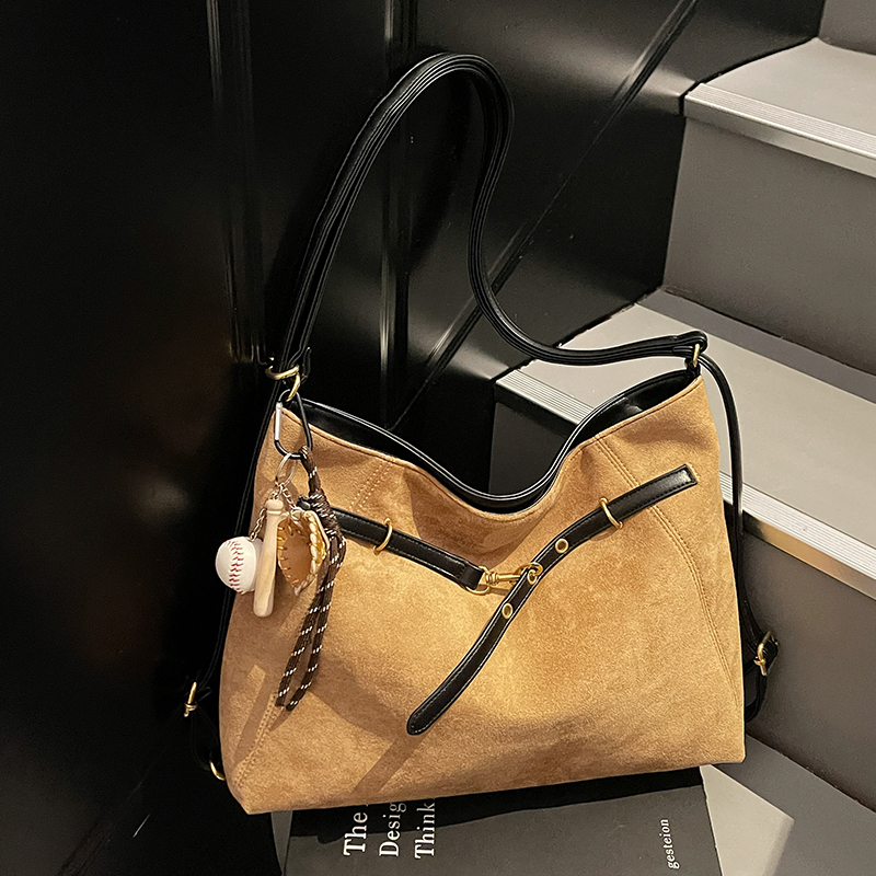 Aimitu2025新款简约百搭复古撞色大容量通勤洋气单肩双肩托特包
