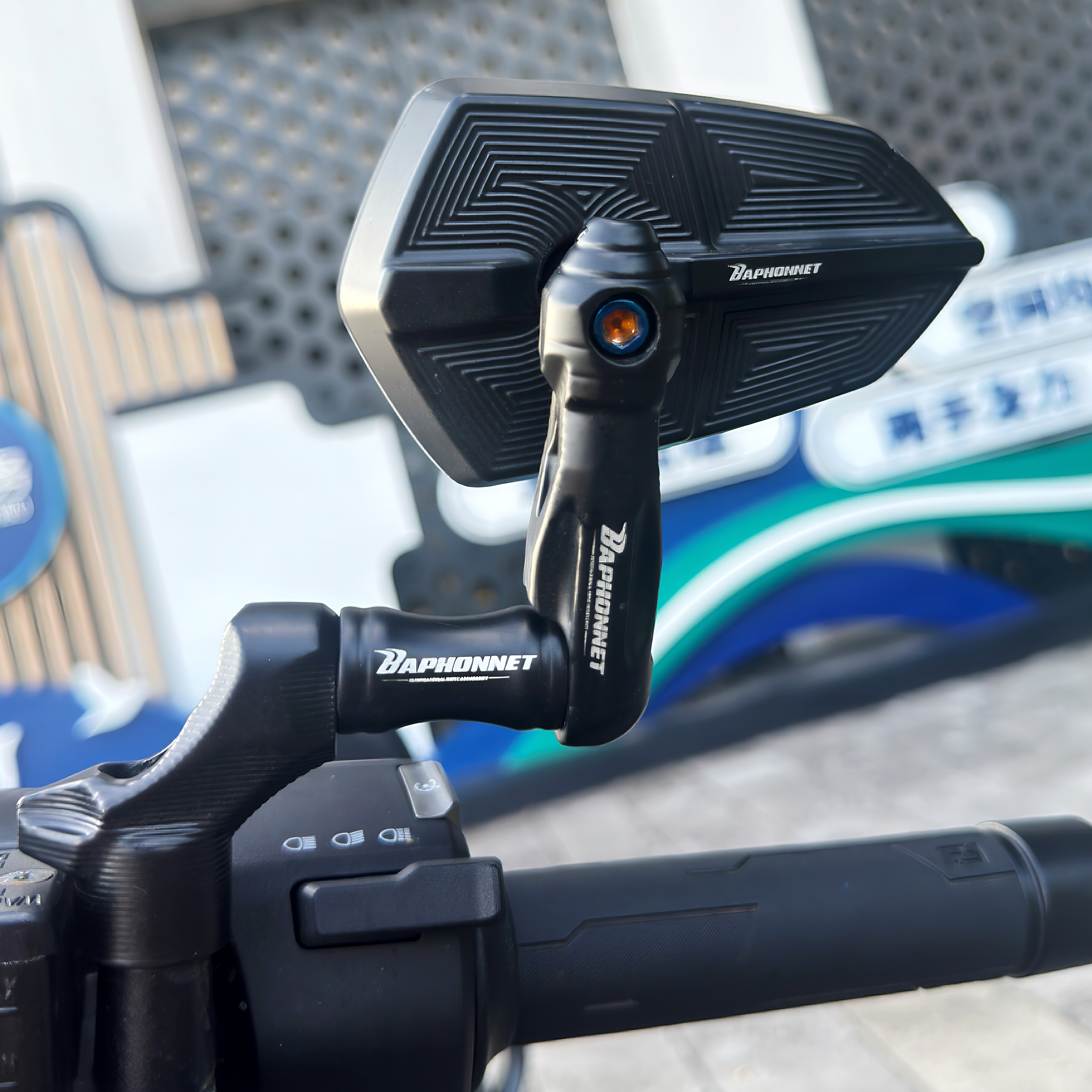 新款巴风特后视镜摩托车电动车镜座款改装通用九号极核对反光镜