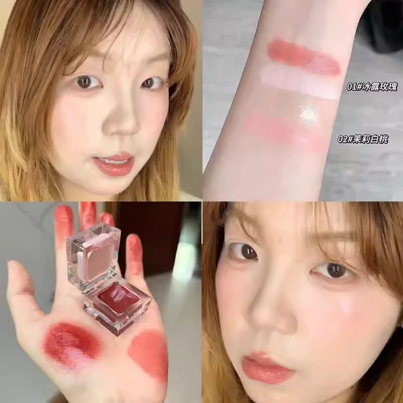 轻松拿捏冷白皮水光肌！一块多用双效唇颊蜜膏哑光韩系水光腮红膏