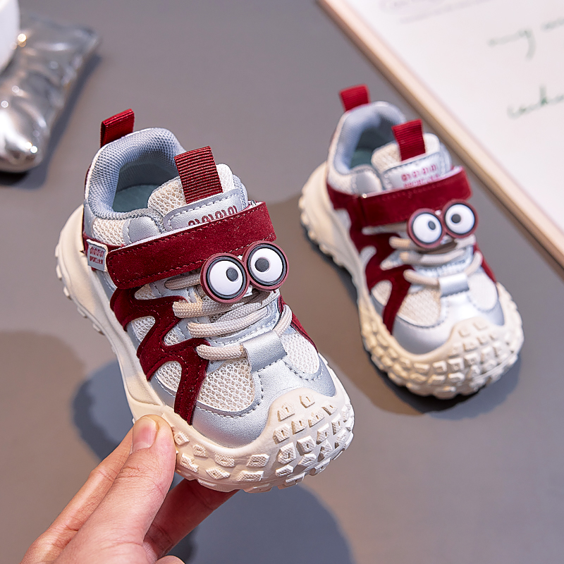 宝宝鞋子春秋新款男童网面运动鞋软底透气中小童跑步鞋女童老爹鞋