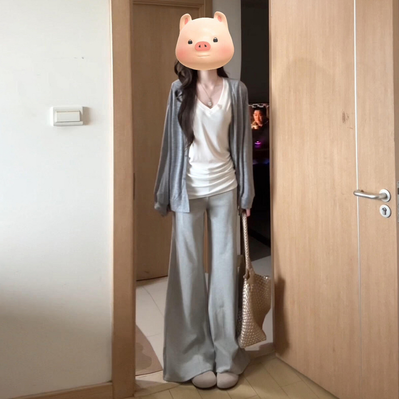 灰色慵懒风防晒长袖薄款开衫外套女夏季2025新款休闲宽松外搭上衣