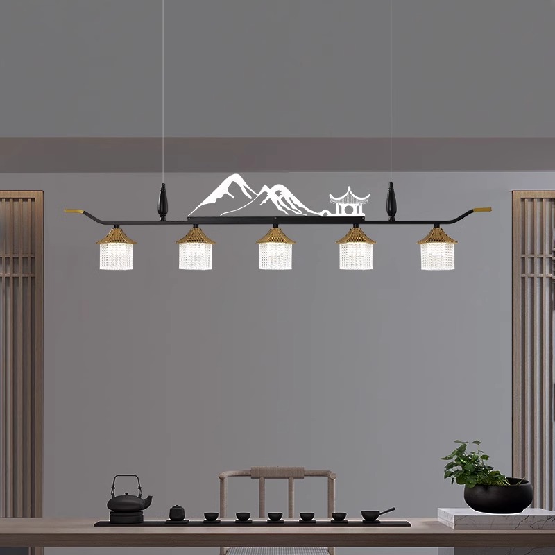 新中式假山吊灯2025新款茶室餐厅中国风家居装饰灯具创意山峰设计