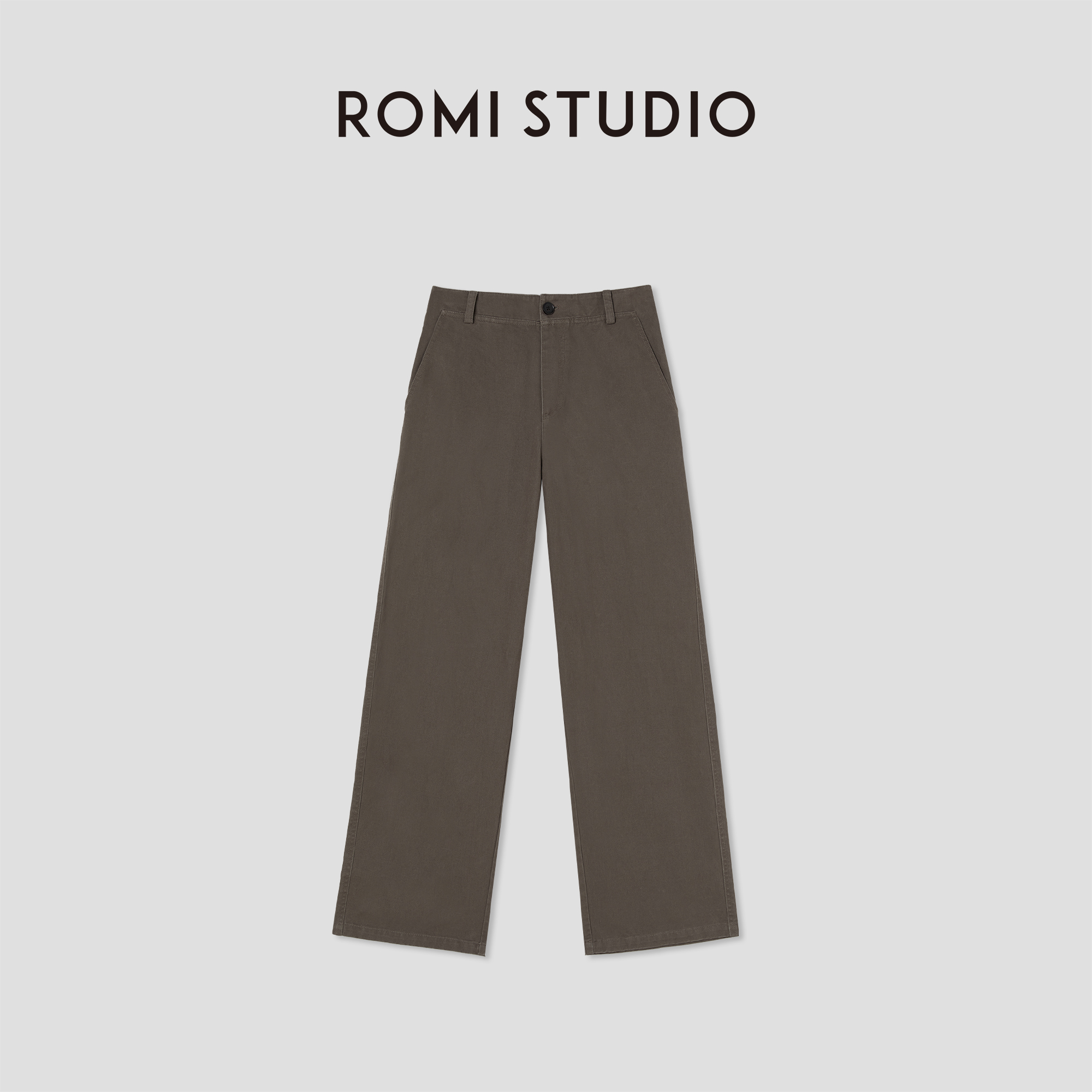 ROMI STUDIO“简约复古”精梳棉洗水韧性顺滑感直筒裤 RW25SXG0138