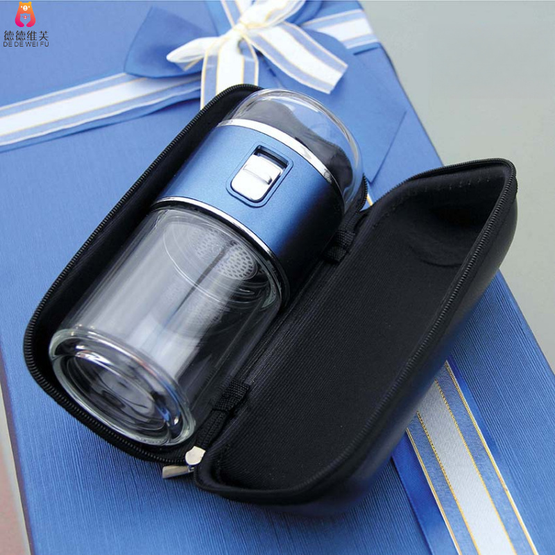 迷你泡茶杯茶水分离杯男办公室便携女花茶杯子双层玻璃杯