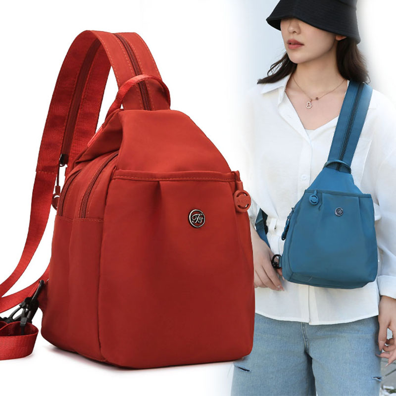 新款多功能多层时尚百搭双肩包胸包休闲斜挎包轻便旅行包