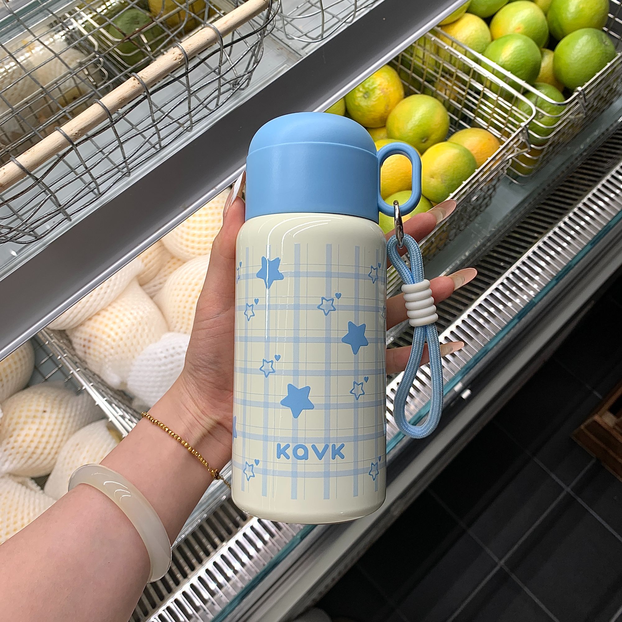 Kavk简约大容量保温水杯女2025新款带盖女士泡茶办公室不锈钢杯子