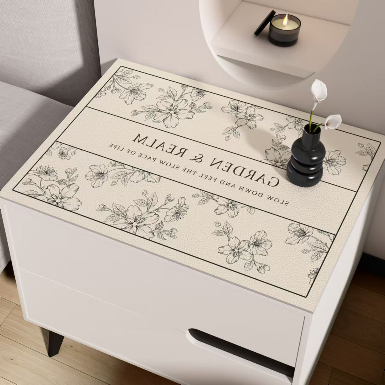 硅藻泥垫子床头柜保护垫轻奢高级感吸水防滑防尘速干桌面盖布