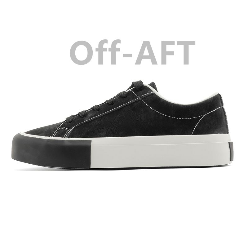 Off-AFT低帮车缝线系带复古舒适板鞋运动舒适性休闲风黑白情侣鞋