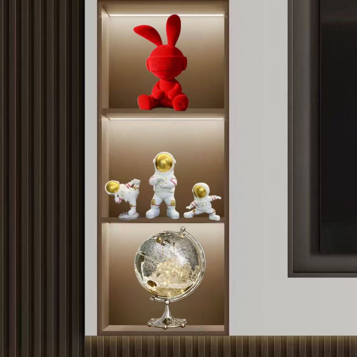 创意中古黑白条纹陶瓷花瓶高级感插花样板间客厅装饰品摆件电视柜