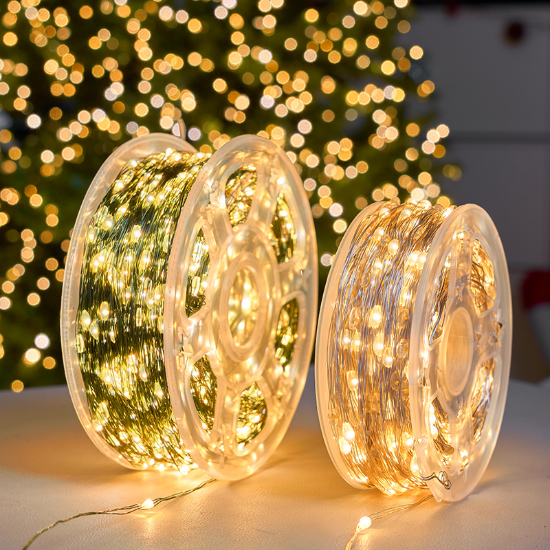 圣诞树装饰灯串led彩灯圣诞节装饰品场景氛围布置闪灯星星灯铜线