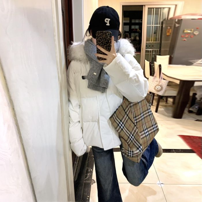 2025冬季可拆卸毛领服情侣美式加厚外套棉衣宽松面包服潮百搭棉袄