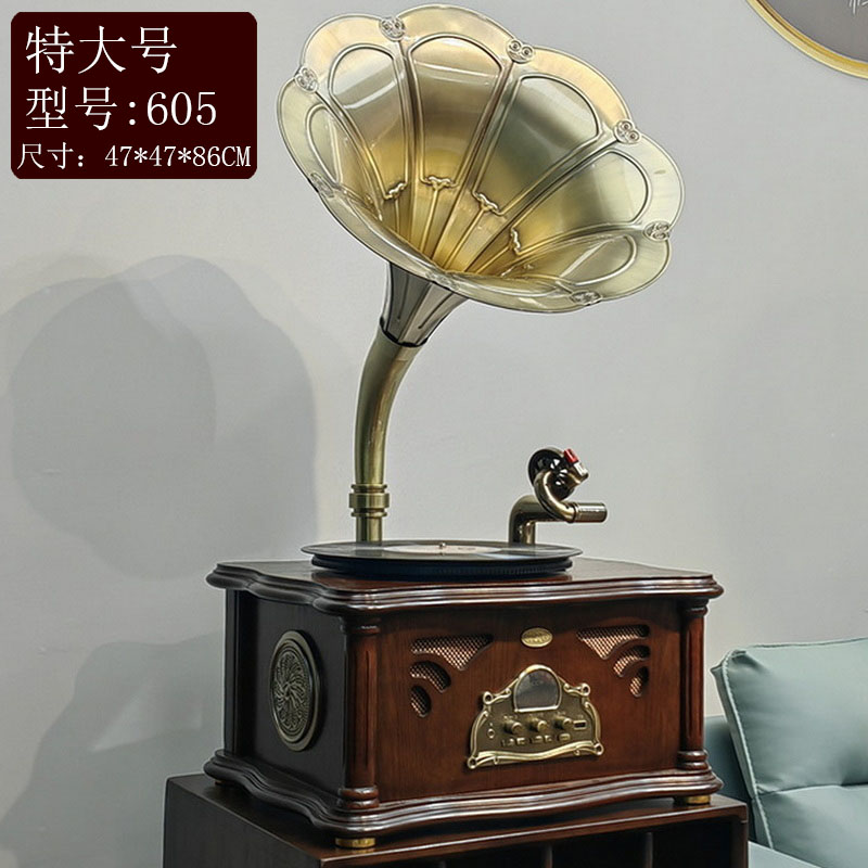 ODN/欧蒂诺特大号蓝牙台式留声机家居摆件黑胶唱片机中式大喇叭
