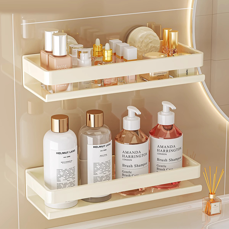 俏洁吸盘置物架浴室卫生间免打孔洗漱台壁挂式洗手间厕所收纳架子