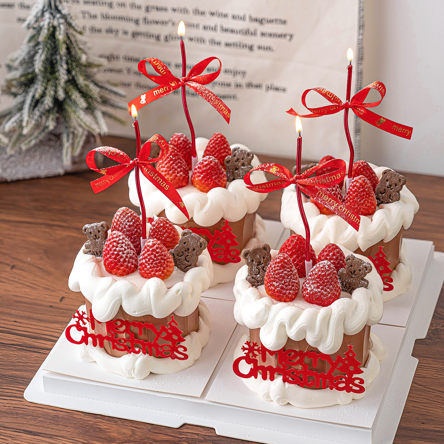 2026圣诞节蛋糕装饰圣诞树MerryChristmas节日派对亚克力插牌插件