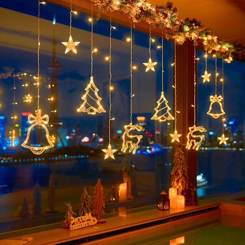 2025圣诞布置氛围灯装饰灯红灯笼led星星灯小彩灯闪灯场景房间