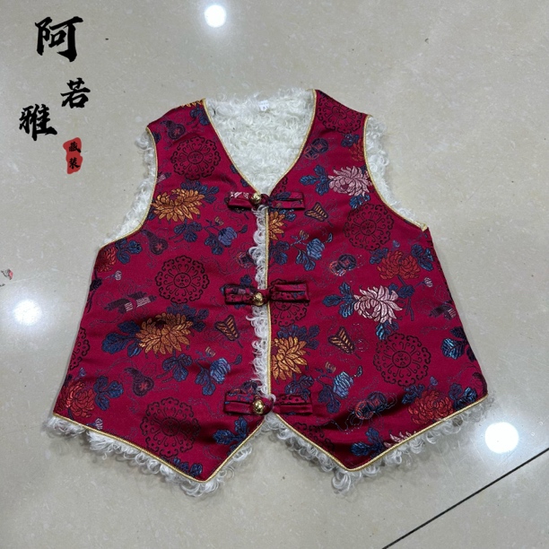 小孩常规款马甲碎花喜庆中国风加厚男女通用坎肩厚款