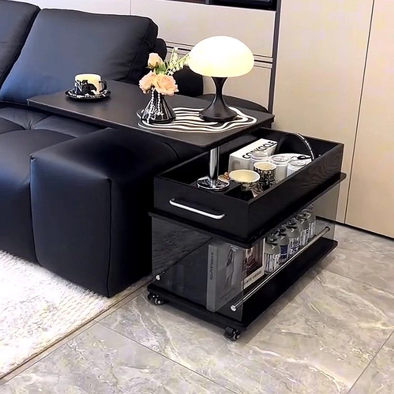 客厅边几升降可移动茶几角几轻奢实木简约现代家用储物长方形