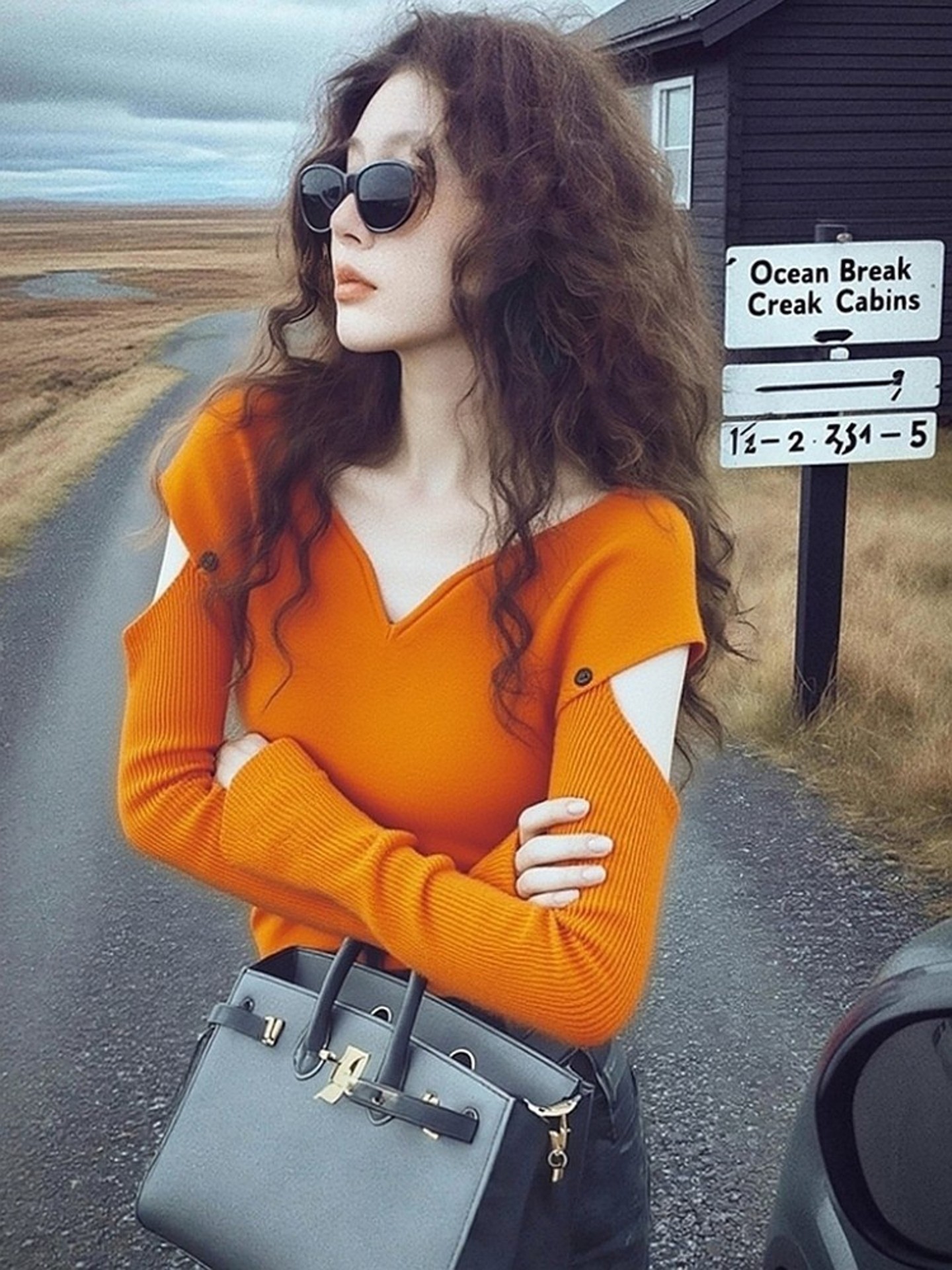 2025冬季软糯慵懒风上衣小众不撞款高级感超好看减龄橘色针织衫女