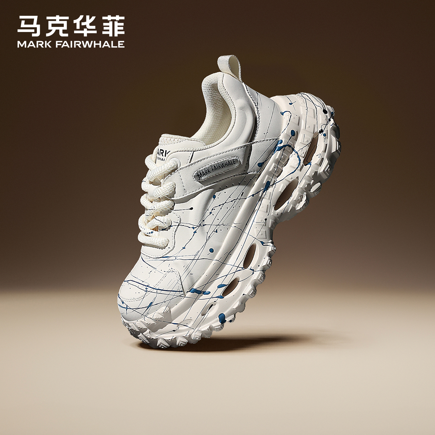 马克华菲轮胎鞋2025新款冬季白色百搭老爹鞋增高休闲鞋潮流男鞋子