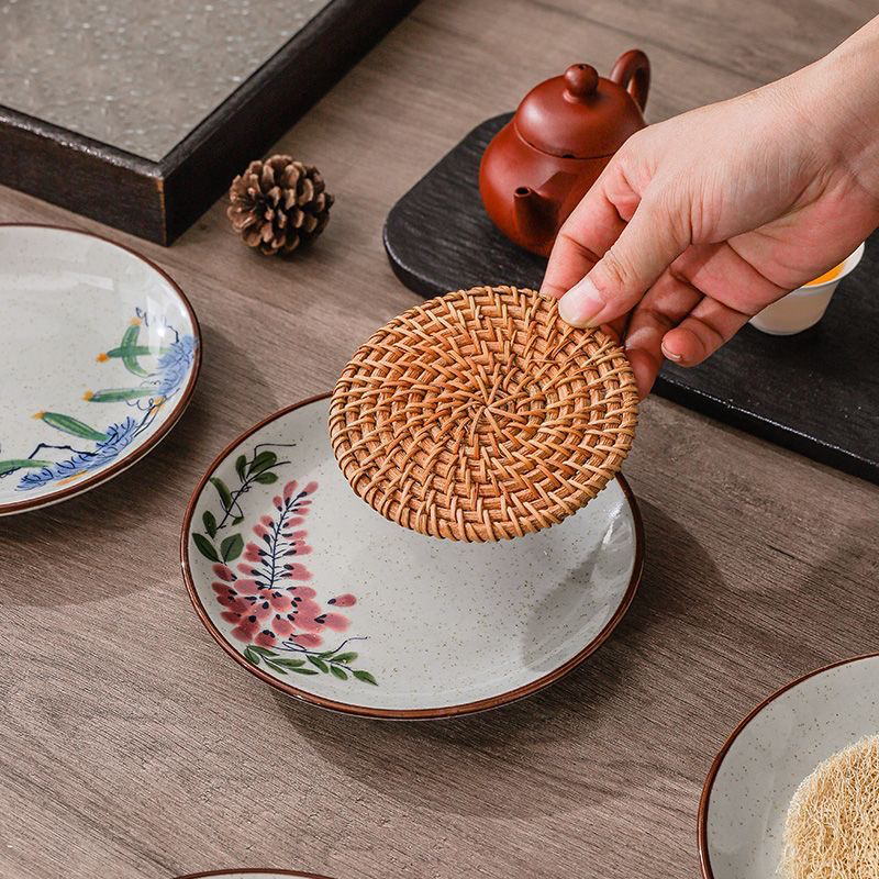 中式壶承干泡台复古陶瓷养壶垫茶承壶托陶瓷盖碗底茶点盘茶具配件