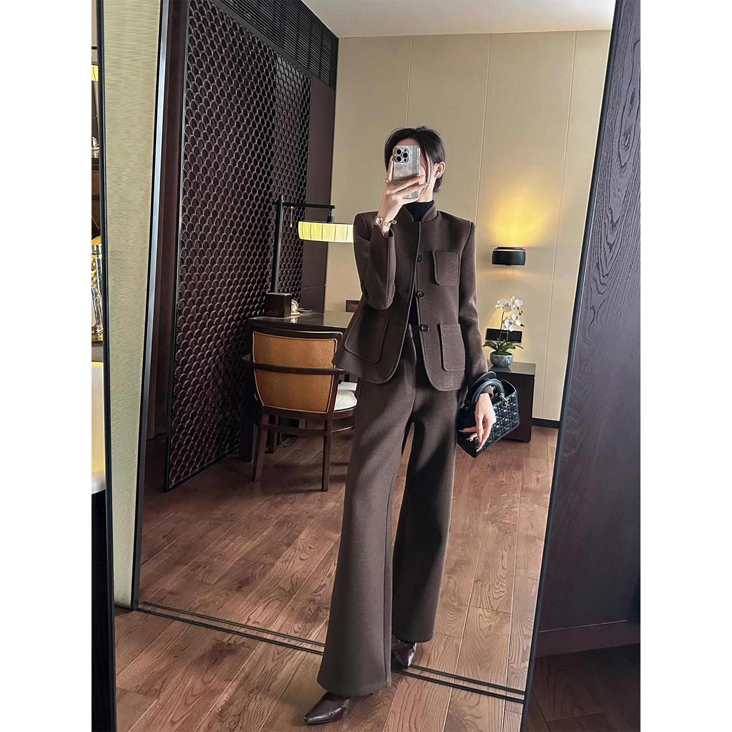 YOU SEE/柚见 暖糯里的精英感！复古轻奢高支羊毛外套+阔腿裤套装