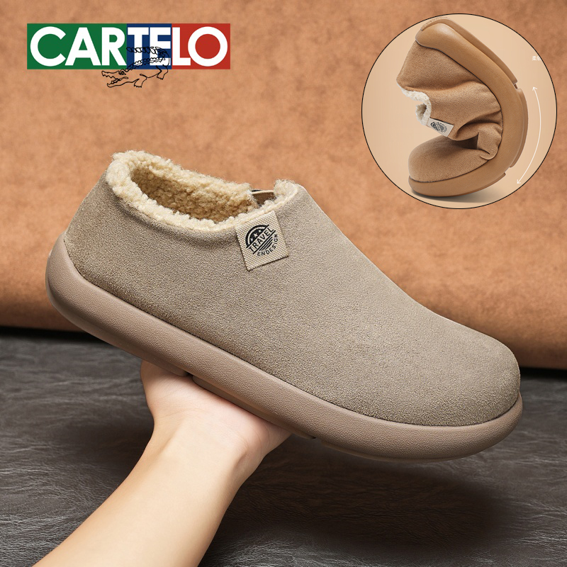 【防泼水】新款冬季加绒保暖勃肯鞋男外穿百搭一脚蹬懒人鞋男款棉鞋