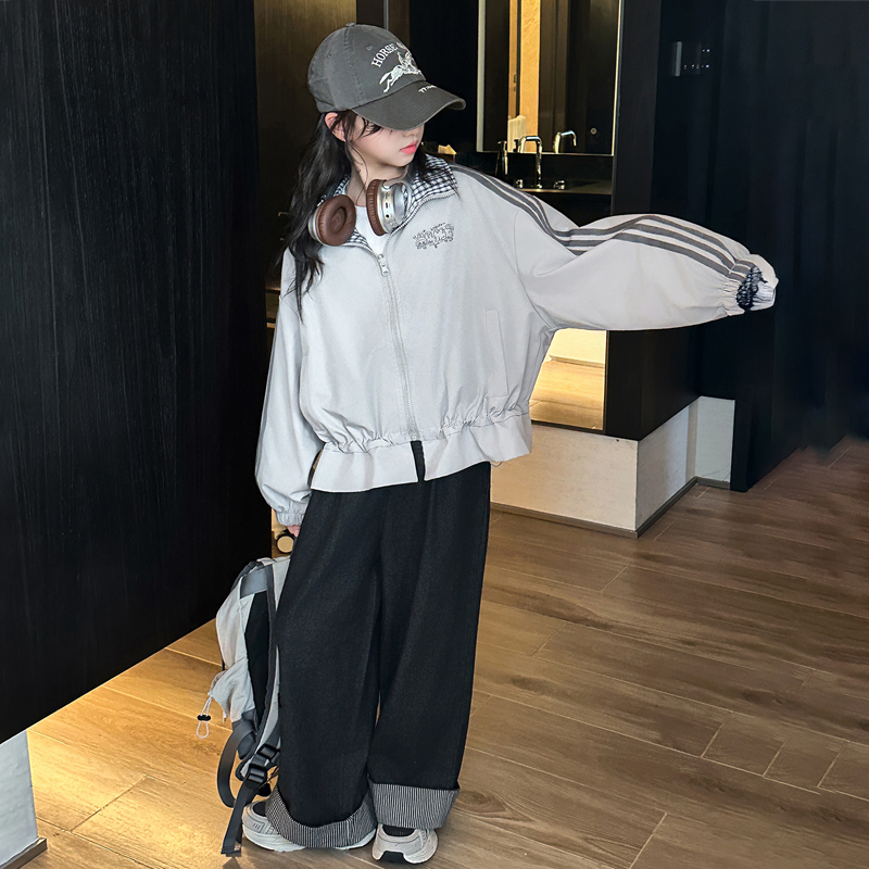 简约潮牌店铺儿童服装2025年款衣服女童装春秋装外套6-12岁高级感