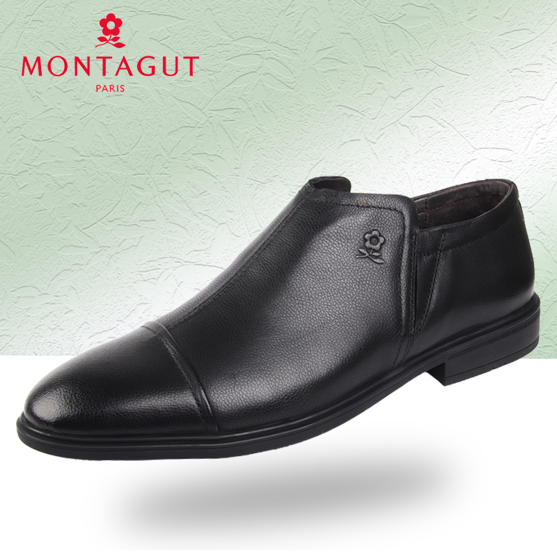 梦特娇男鞋2025秋季新款商务正装三接头软面软底抗皱防滑轻质皮鞋