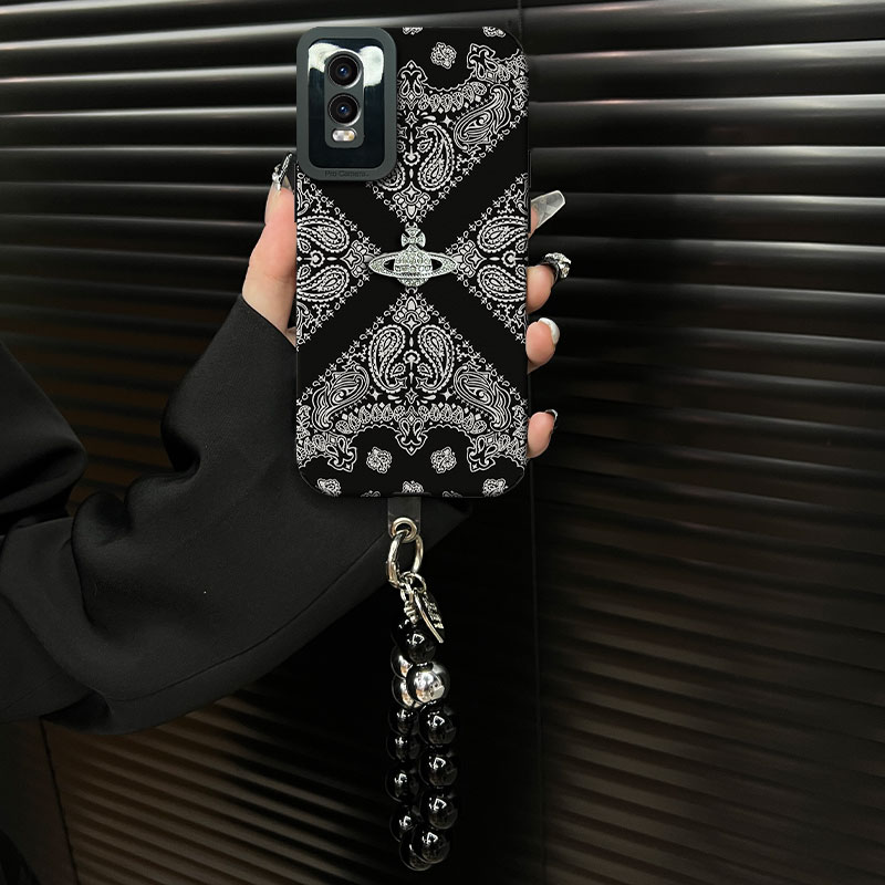 适用【vivoy76s】2025复古花纹ins风小羊皮网红创意防摔手机壳女款