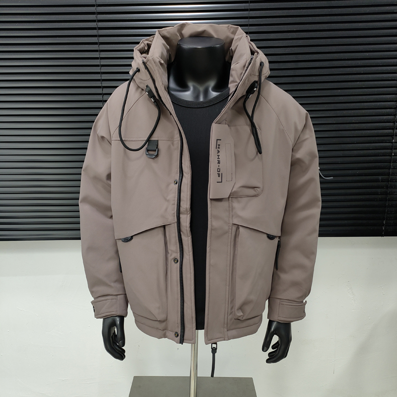 冬季新款高端潮牌多口袋工装羽绒服白鸭绒冲锋衣加厚保暖防风外套