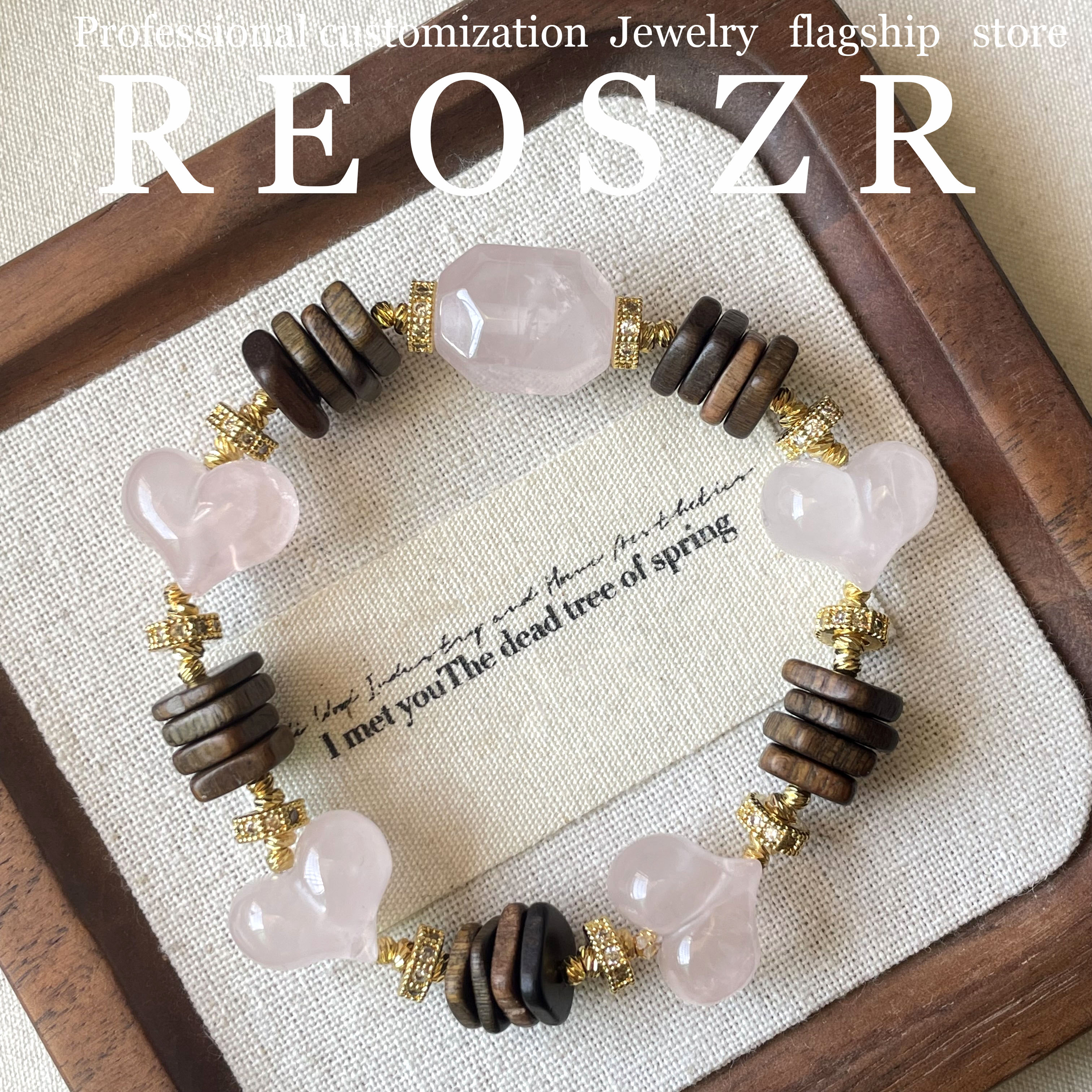 Reoszr/洛恣 手链 【屁桃】原创设计小众粉水爱心屁桃百搭手链