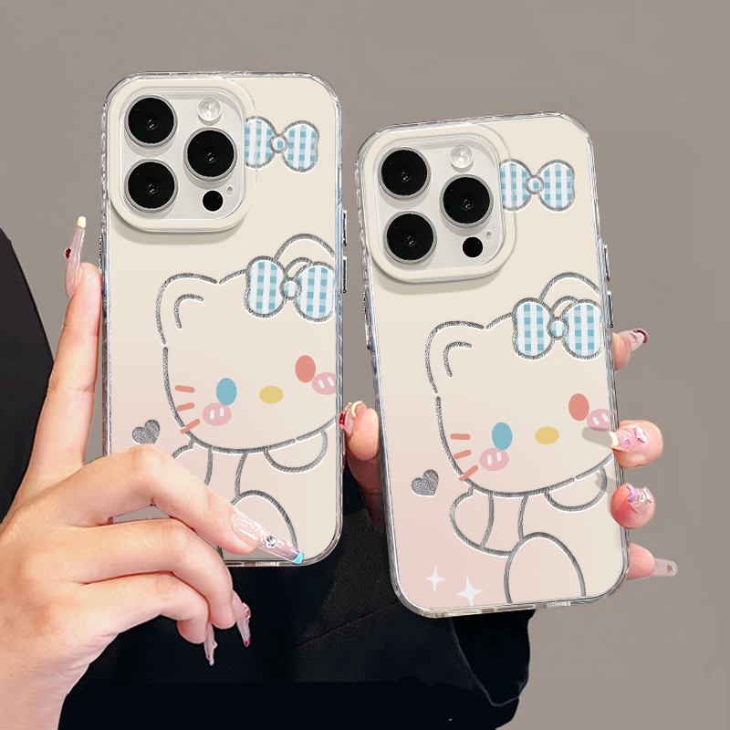 蝴蝶结kitty适用苹果17pro手机壳16华为p70羽纱imd小米15荣耀oppo